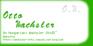 otto wachsler business card